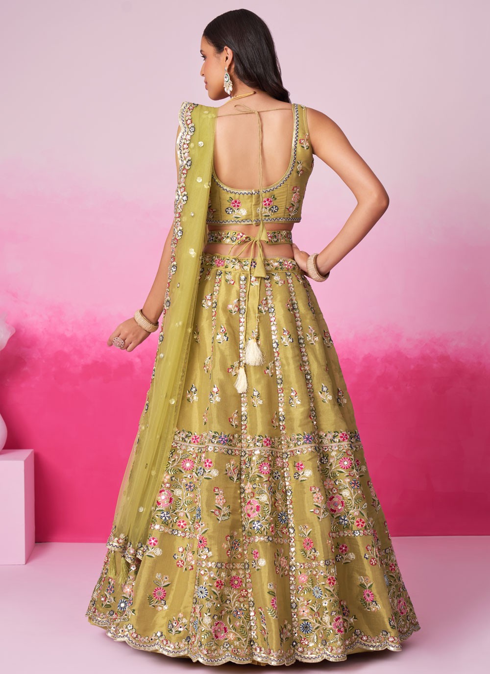 Embroidered Silk A - Line Lehenga - L2233