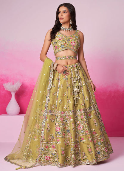 Embroidered Silk A - Line Lehenga - L2233