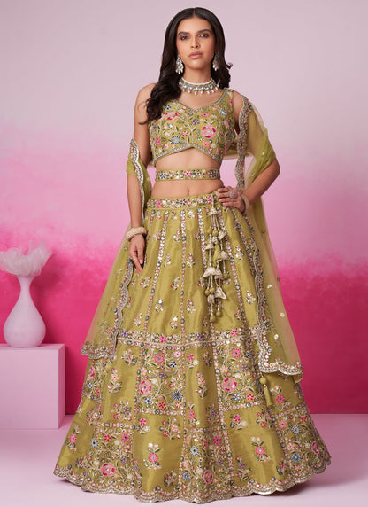 Embroidered Silk A - Line Lehenga - L2233