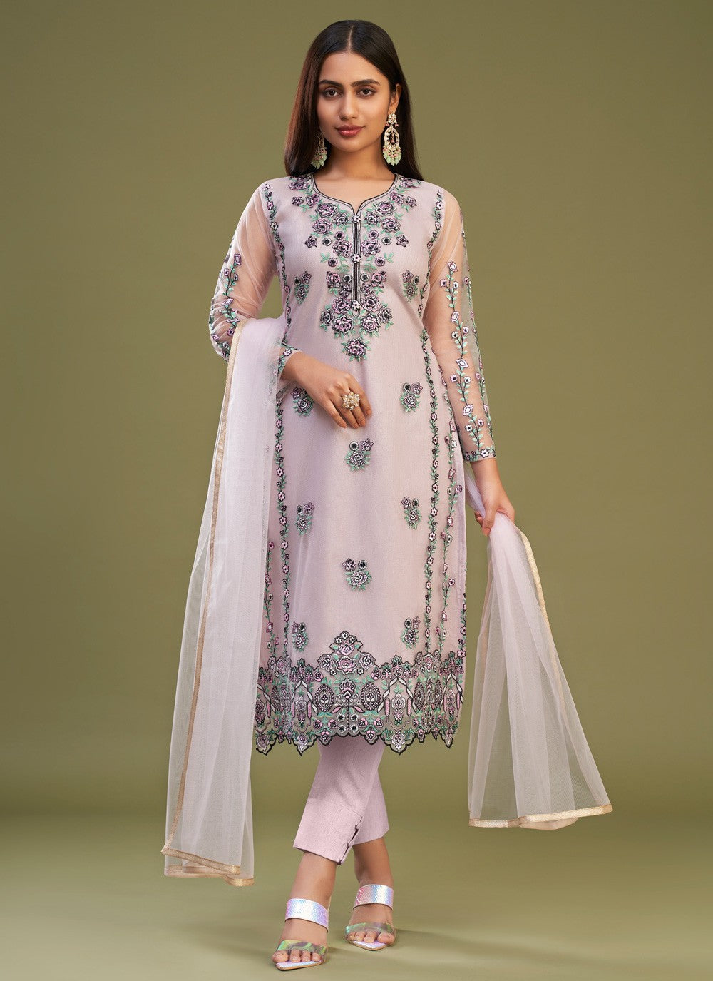Net Salwar Suit - T1466