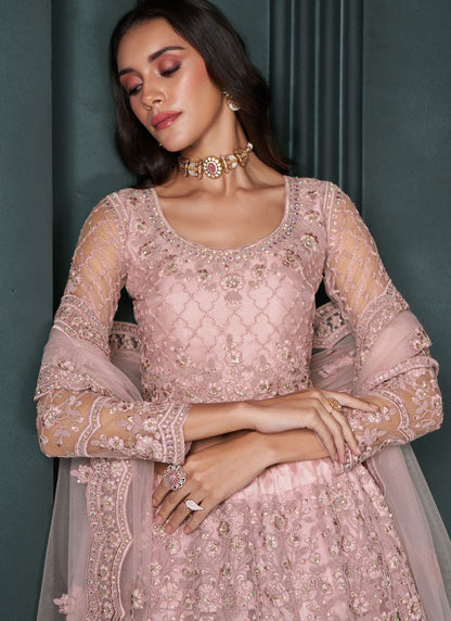 Embroidered Net A - Line Lehenga - L2216