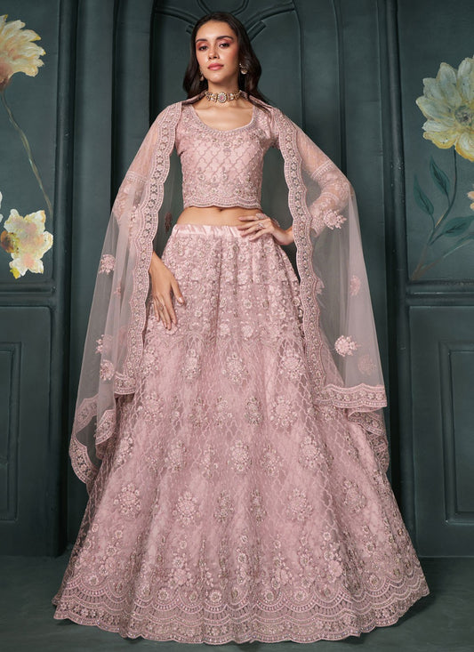 Embroidered Net A - Line Lehenga - L2216