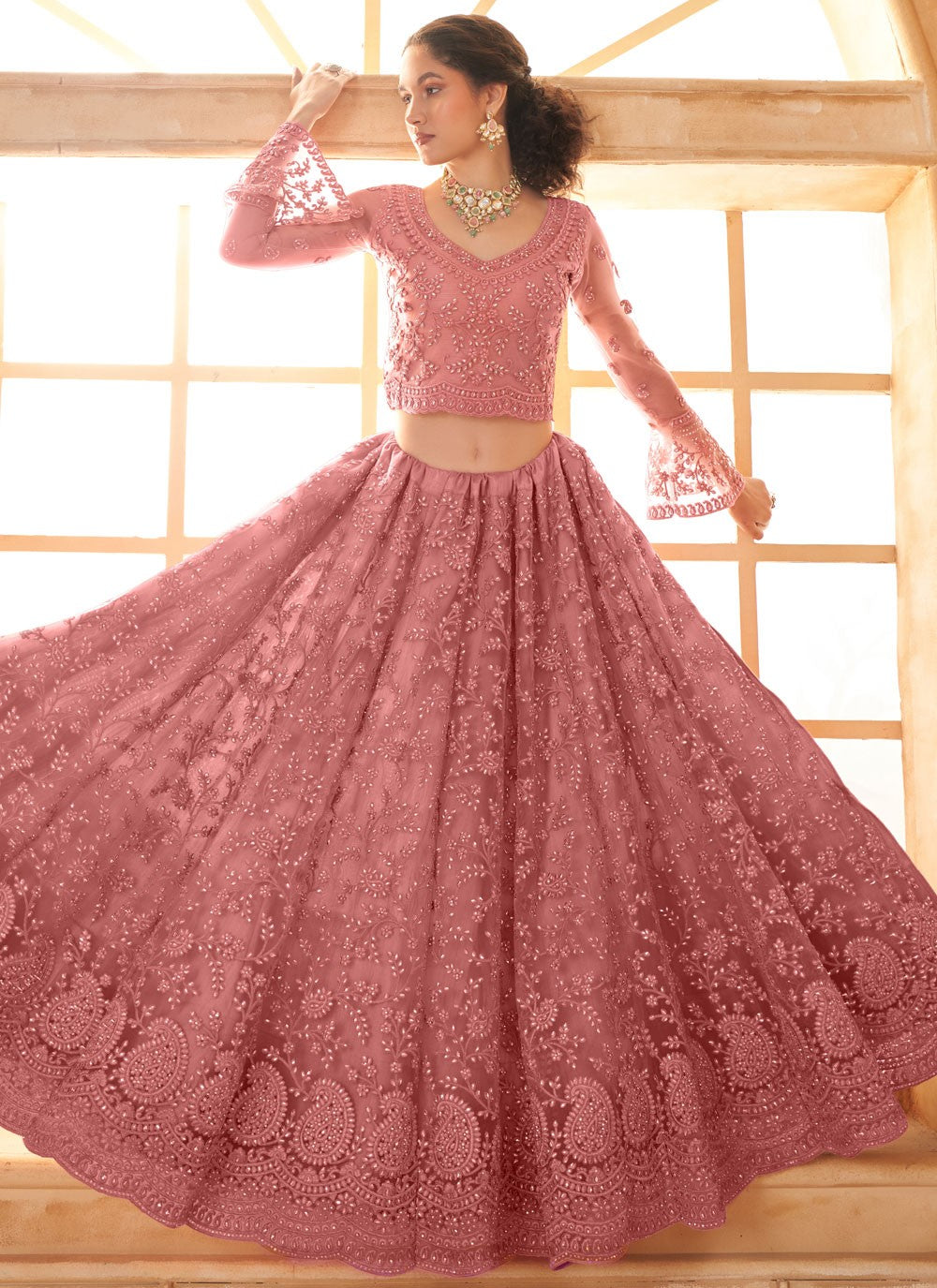 Cord Net A - Line Lehenga - L2728