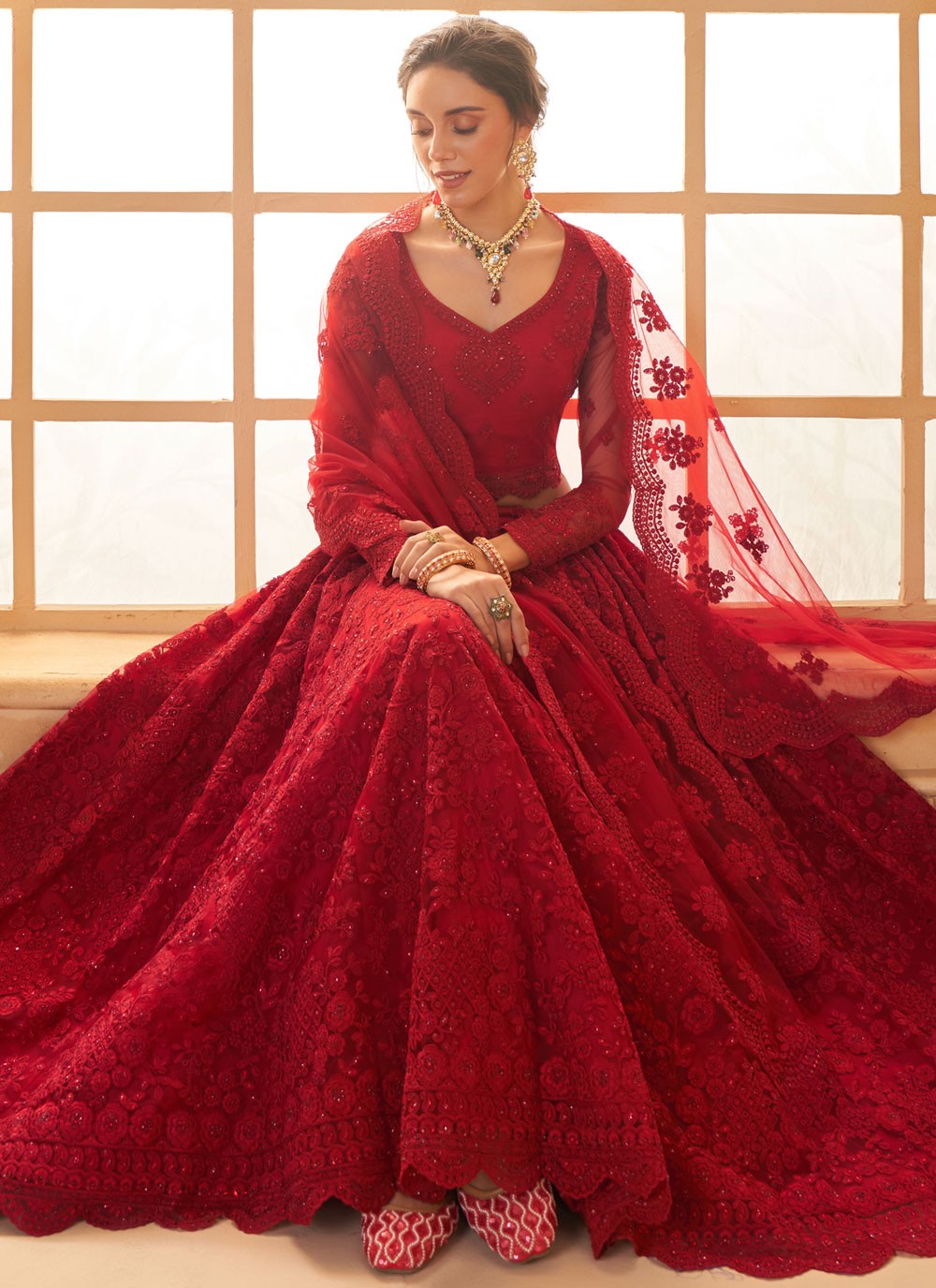 Cord Net A - Line Lehenga - L2719