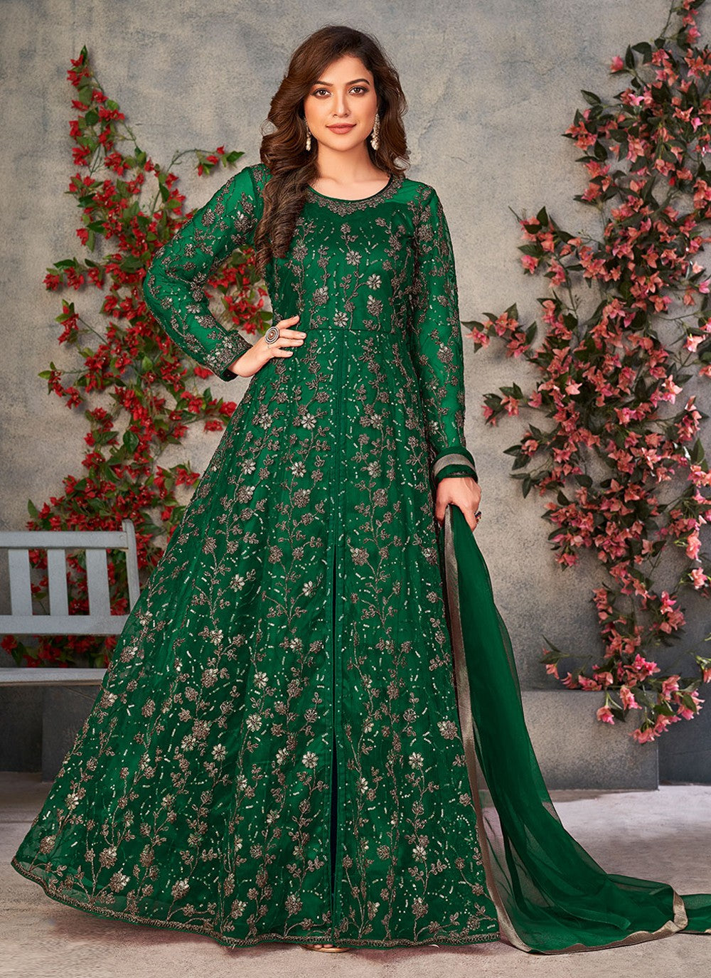 Net Floor Length Anarkali - T802