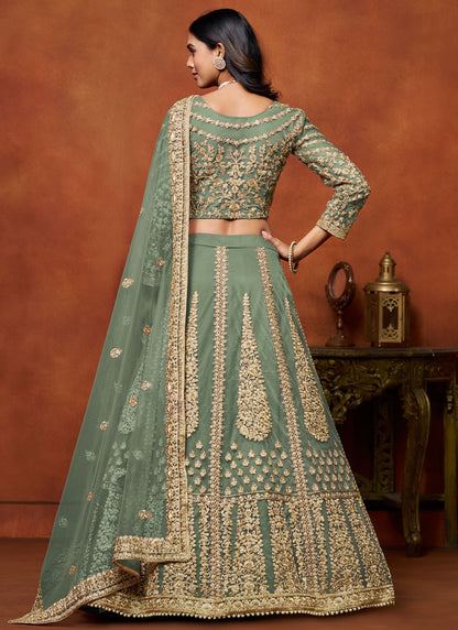 Embroidered Net A - Line Lehenga - L2773