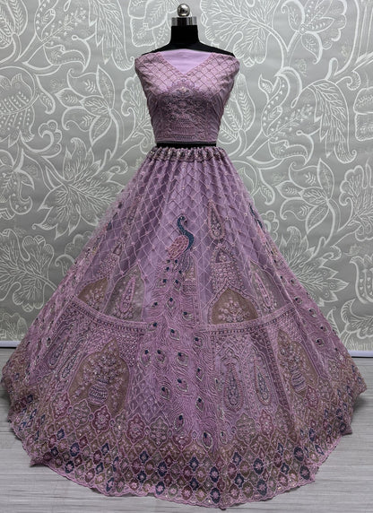 Dimond Net Lavender Lehenga - L3370