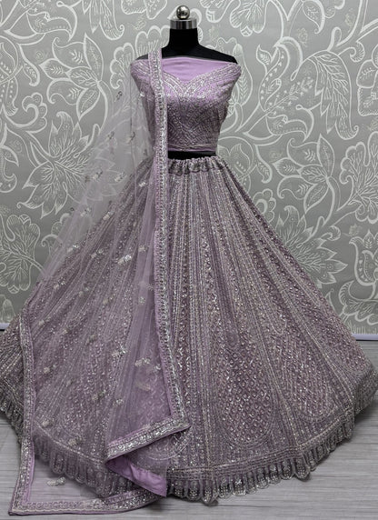 Dimond Net Lavender Lehenga - L3337