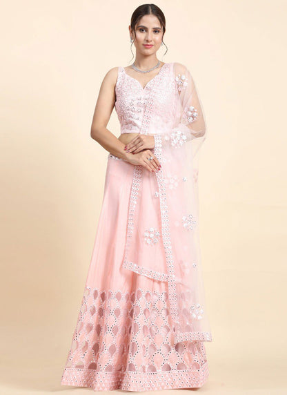 Embroidered Faux Georgette A - Line Lehenga - L2621