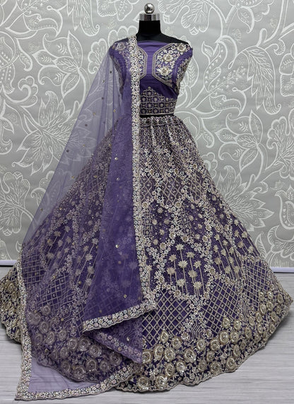 Net Engagement, Mehandi & Sangeet, Reception A - Line Lehenga L3607