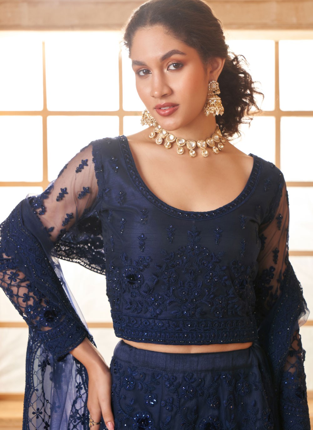 Cord Net A - Line Lehenga - L2728