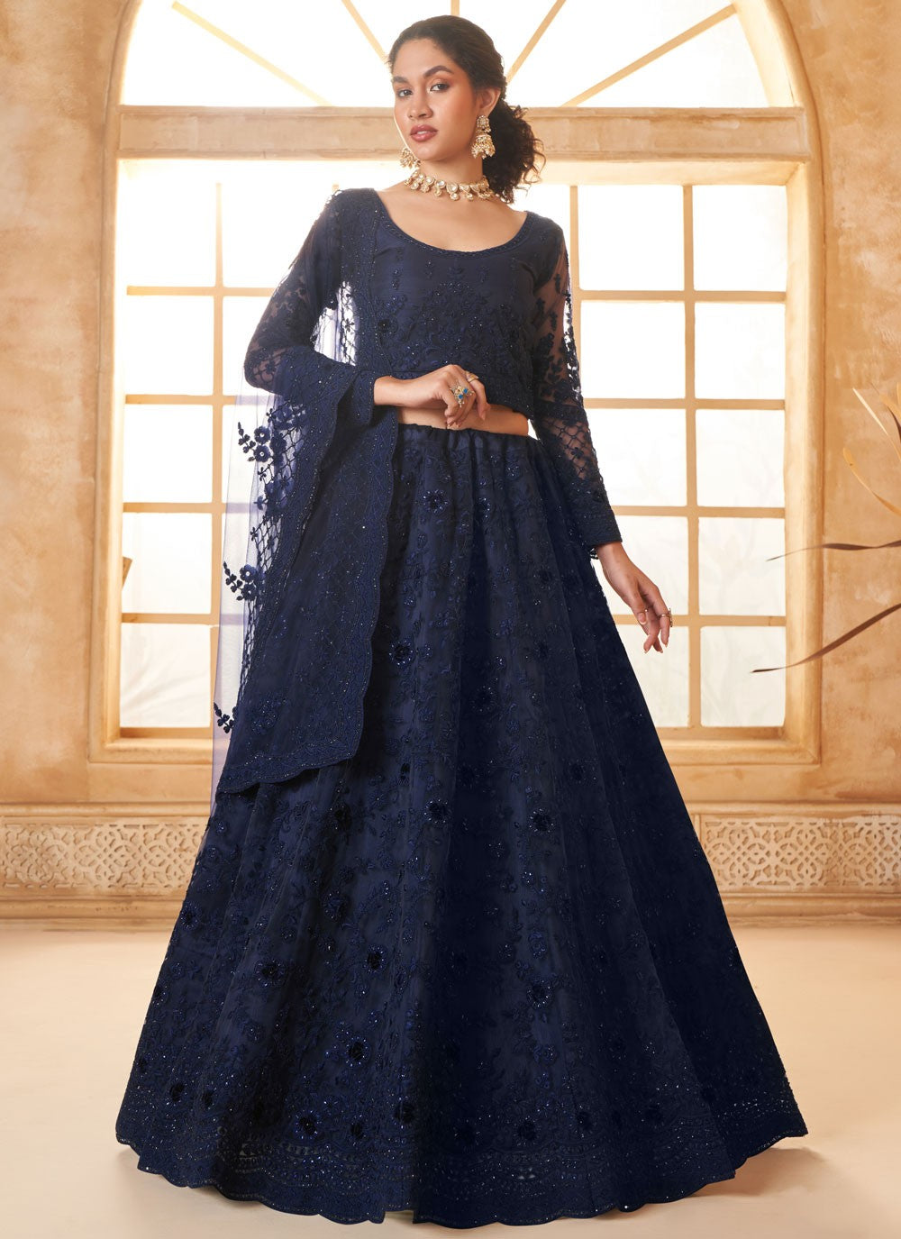 Cord Net A - Line Lehenga - L2728