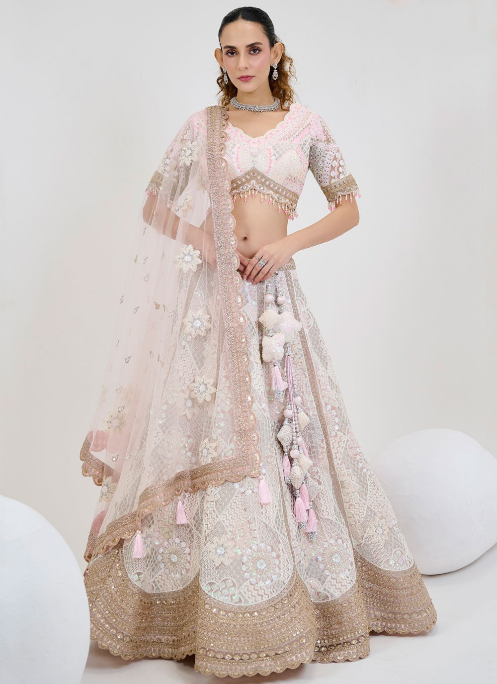 Embroidered Silk Readymade Lehenga Choli - L2801