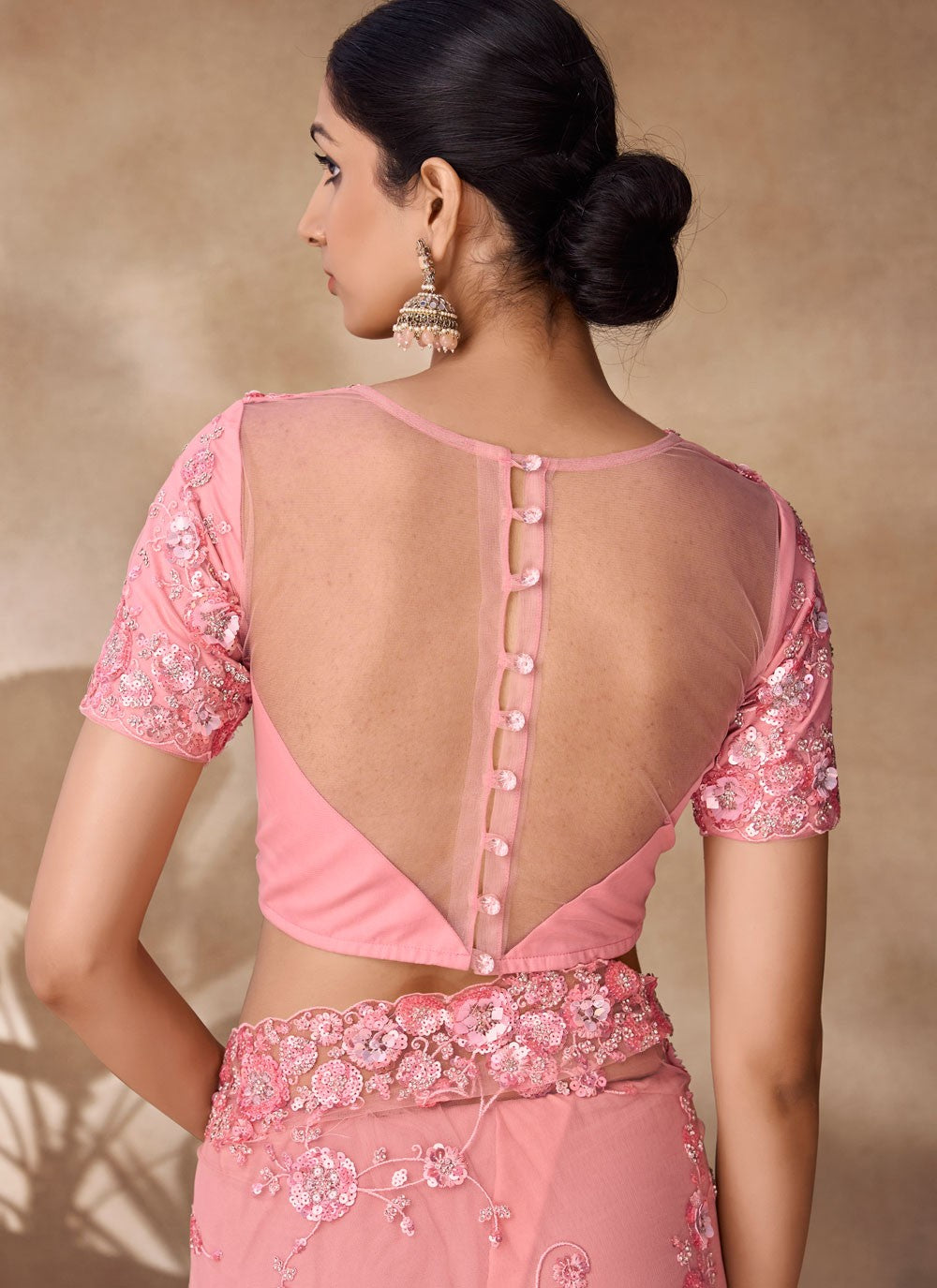 Classic Sequins Net Saree - S6568