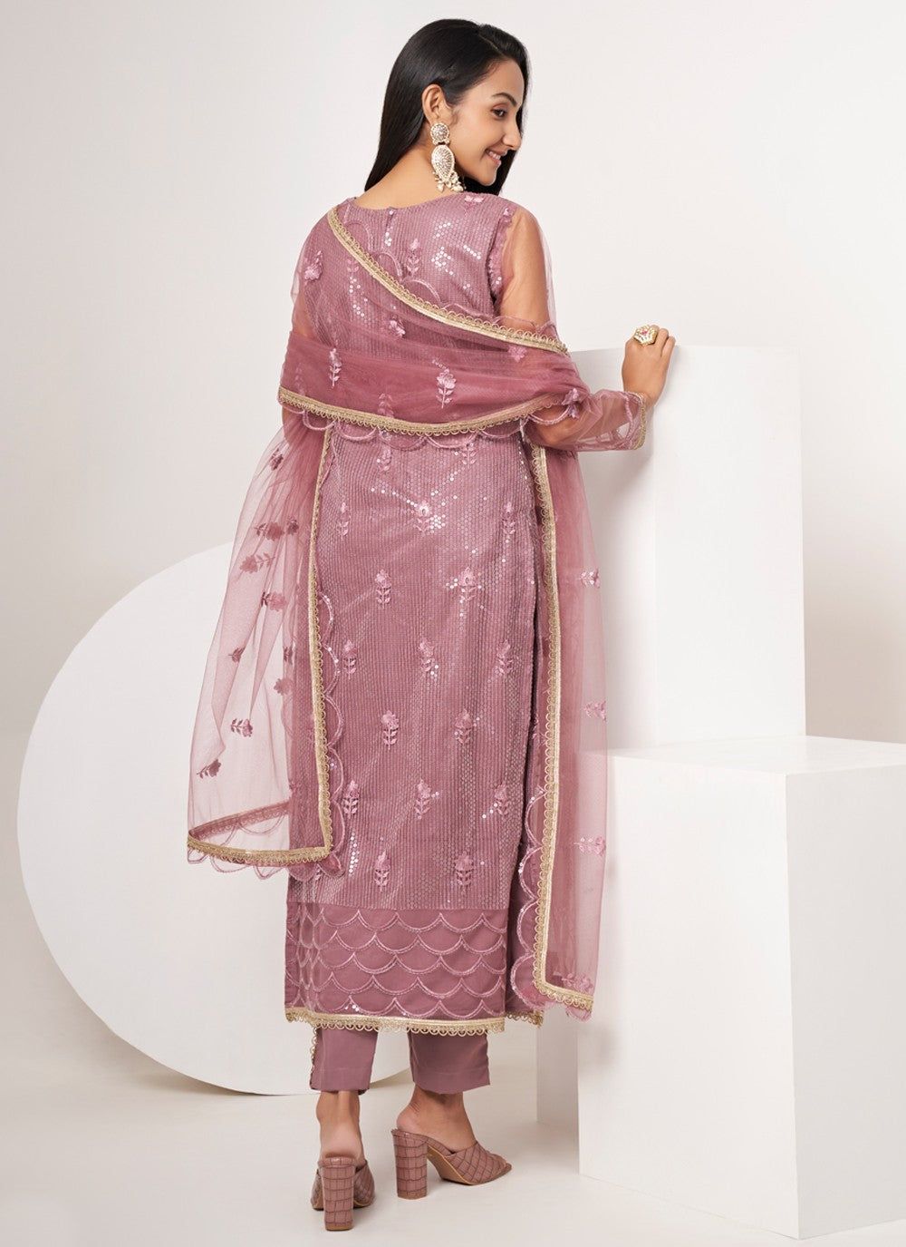 Net Salwar Suit - T1407