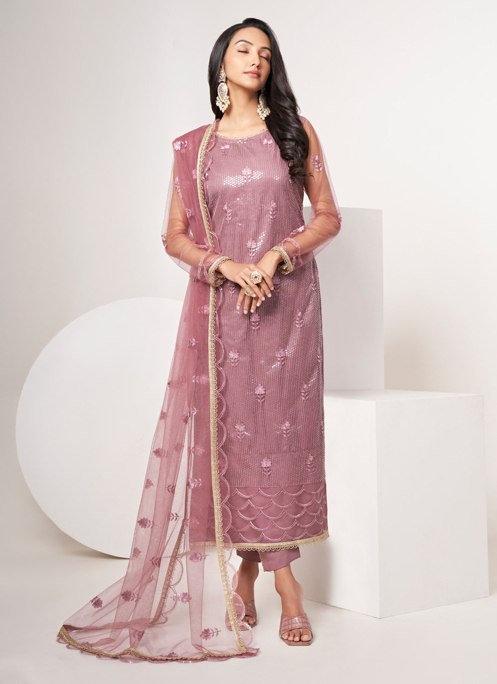 Net Salwar Suit - T1407
