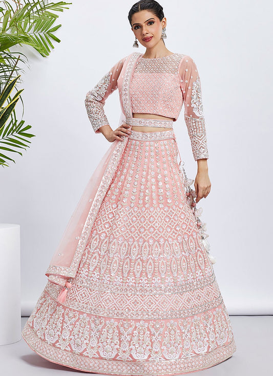 Embroidered Net A - Line Lehenga - L2066