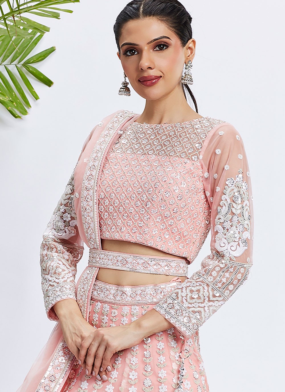 Embroidered Net A - Line Lehenga - L2066