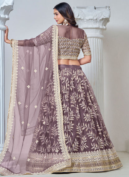 Embroidered Net Lehenga - L3031