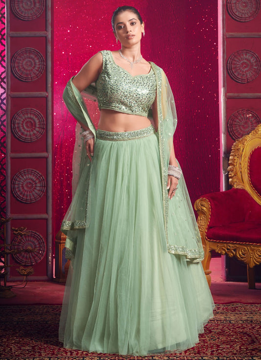 Plain Net Readymade Lehenga Choli - L2242