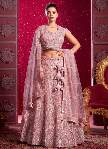 Aari Work Net Readymade Lehenga Choli - L2347