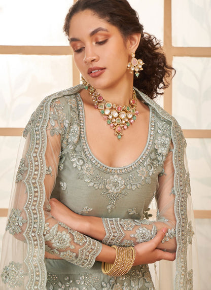 Cord Net A - Line Lehenga - L2719
