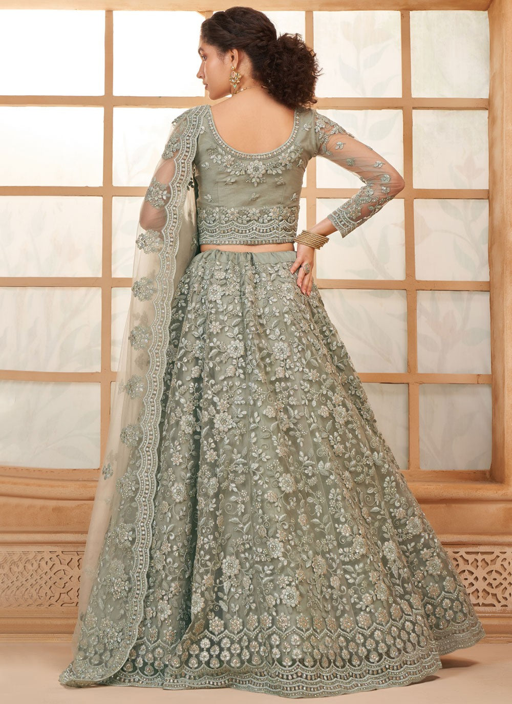 Cord Net A - Line Lehenga - L2719