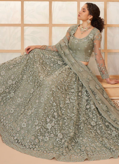 Cord Net A - Line Lehenga - L2719