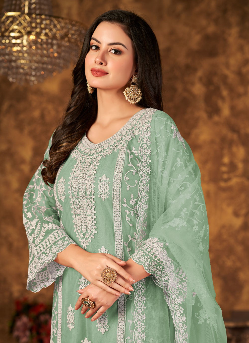 Net Salwar Suit - T851