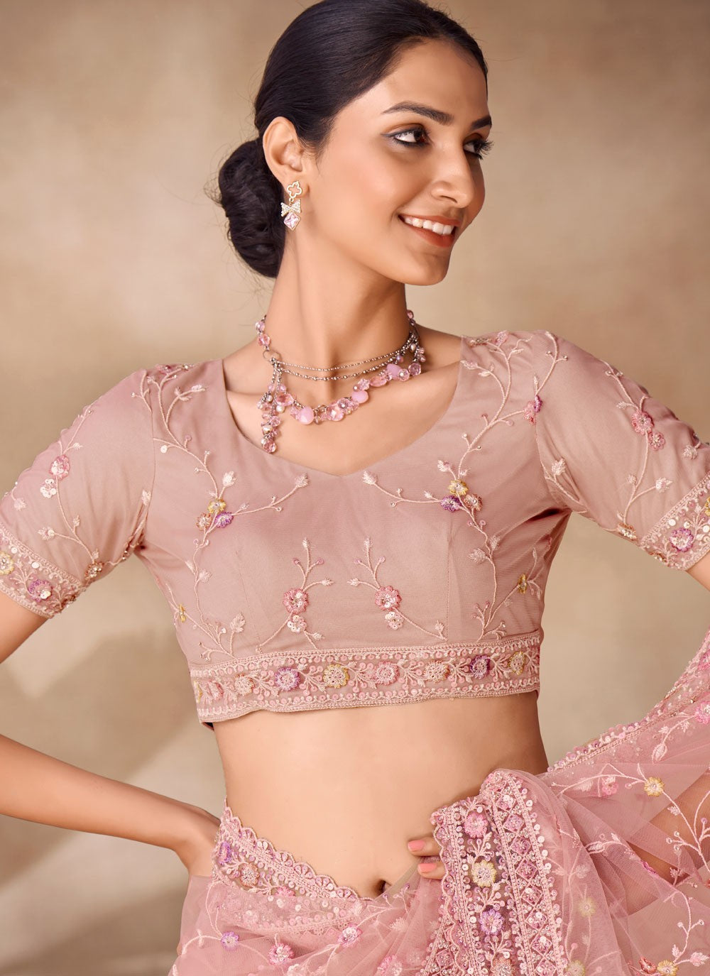 Classic Sequins Net Saree - S6568