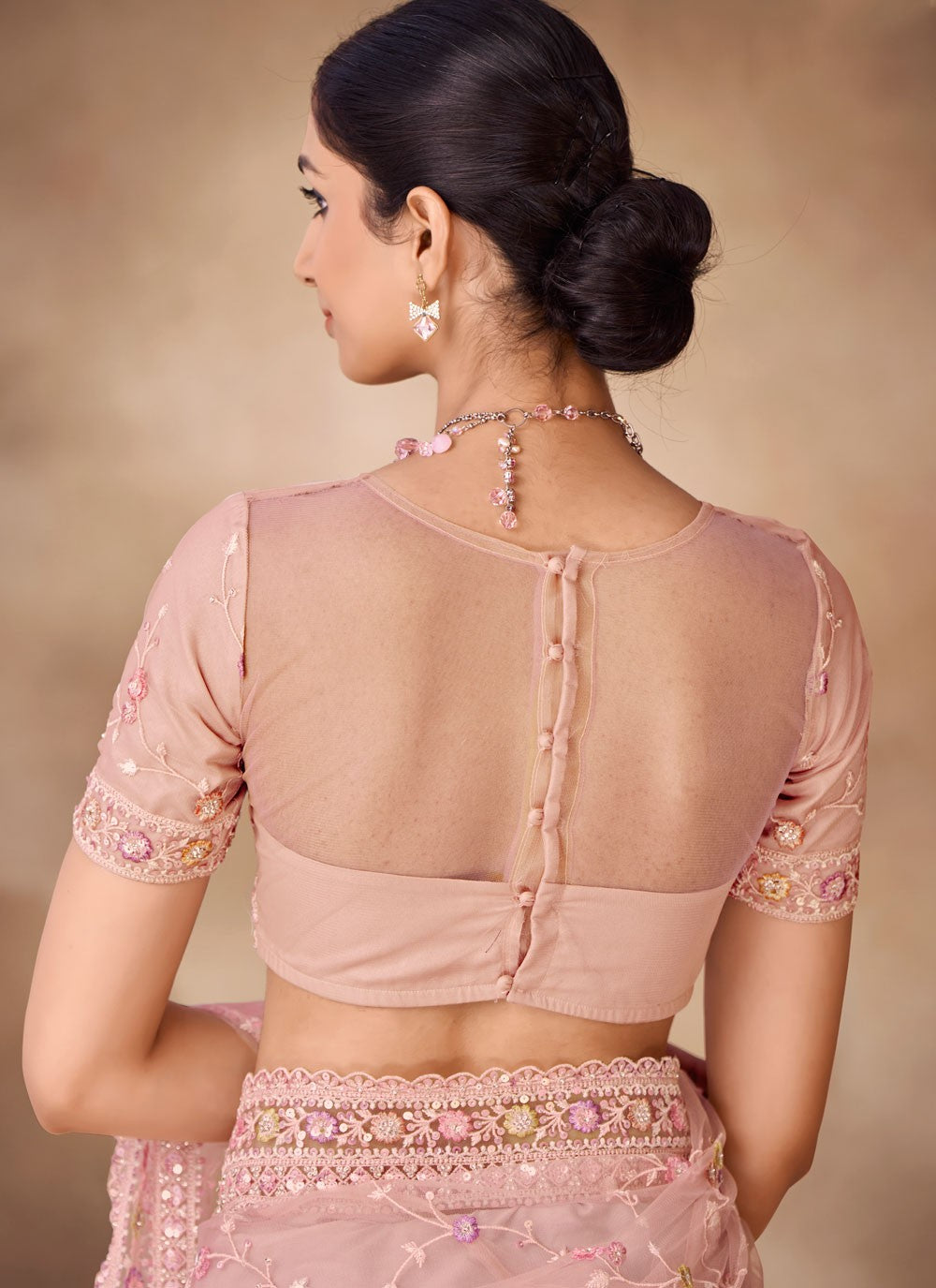 Classic Sequins Net Saree - S6568