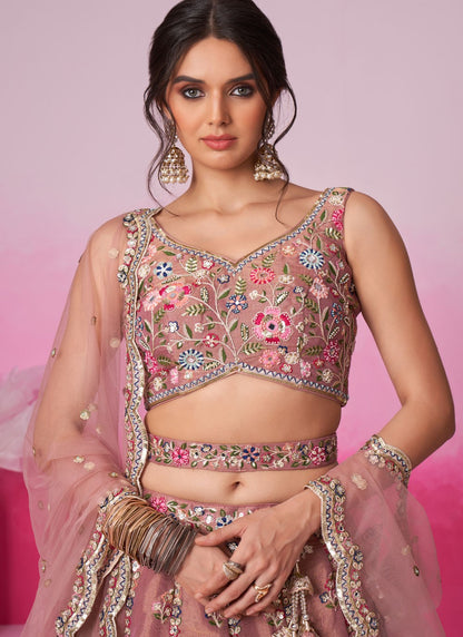Embroidered Silk A - Line Lehenga - L2233