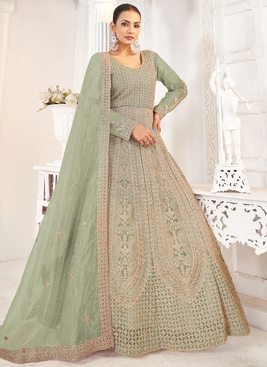 Embroidered Net Gown - G1921