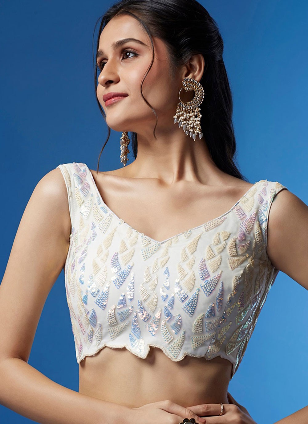 Embroidered Net A - Line Lehenga - L2351
