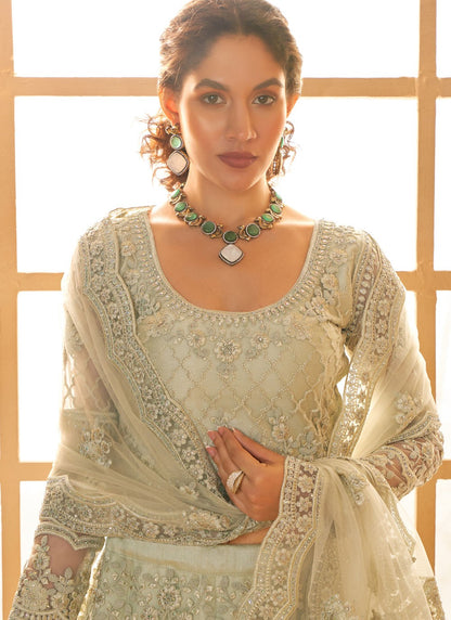 Cord Net A - Line Lehenga - L2719