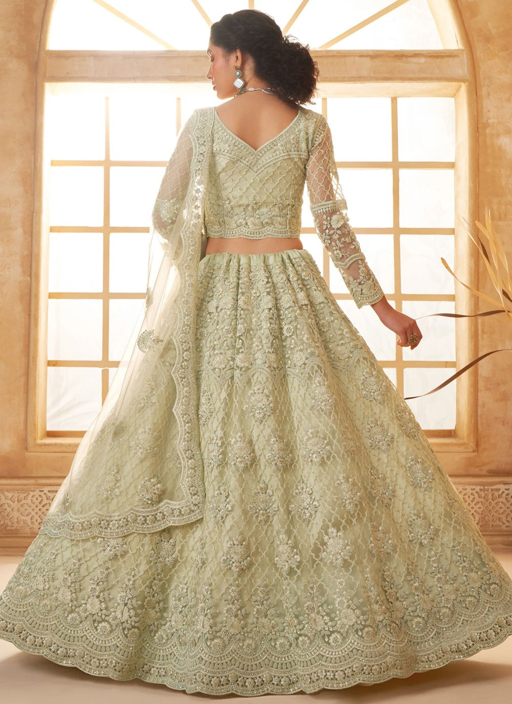 Cord Net A - Line Lehenga - L2719