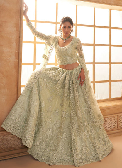 Cord Net A - Line Lehenga - L2719