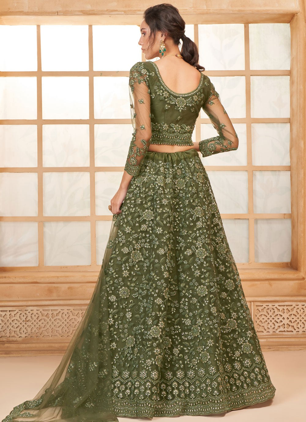 Cord Net A - Line Lehenga - L2719