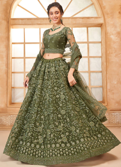 Cord Net A - Line Lehenga - L2719