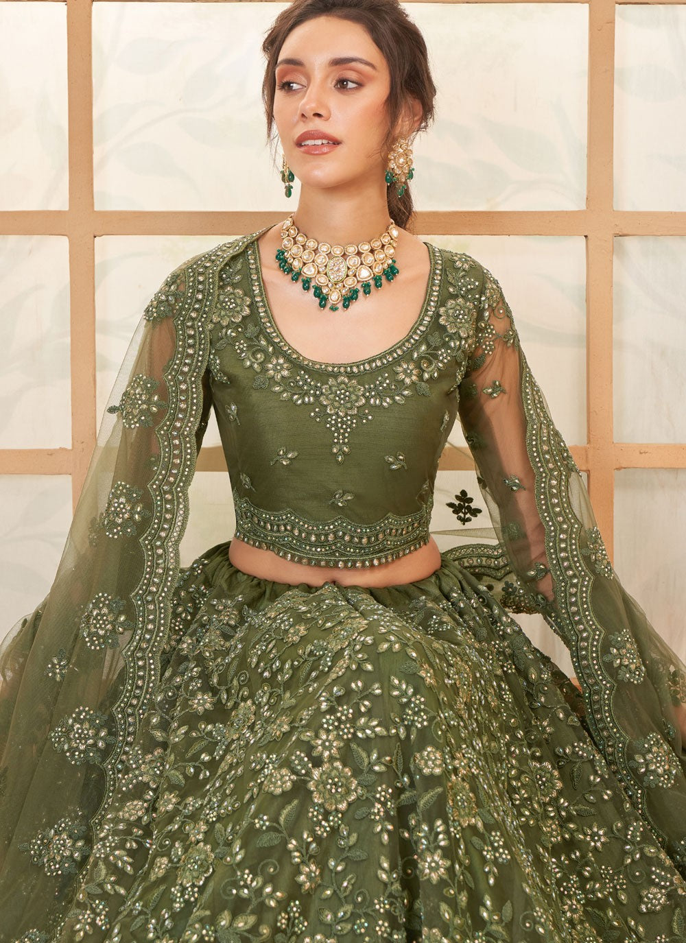 Cord Net A - Line Lehenga - L2719