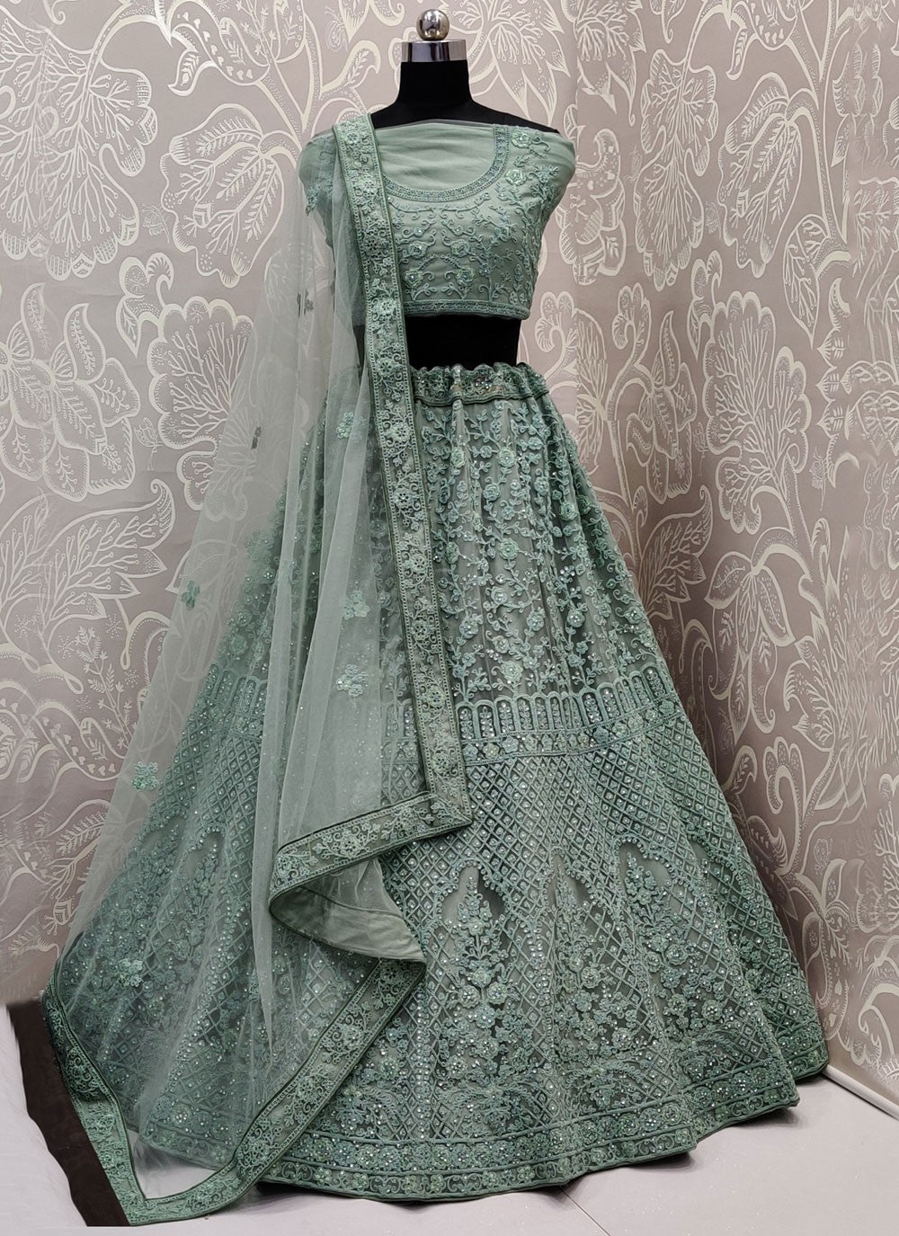 Diamond Net A - Line Lehenga - L2090