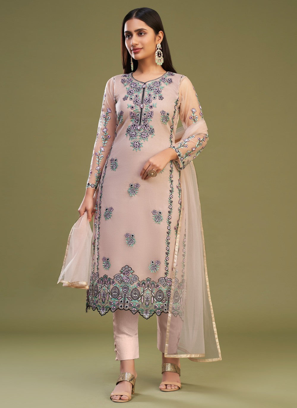 Net Salwar Suit - T1466