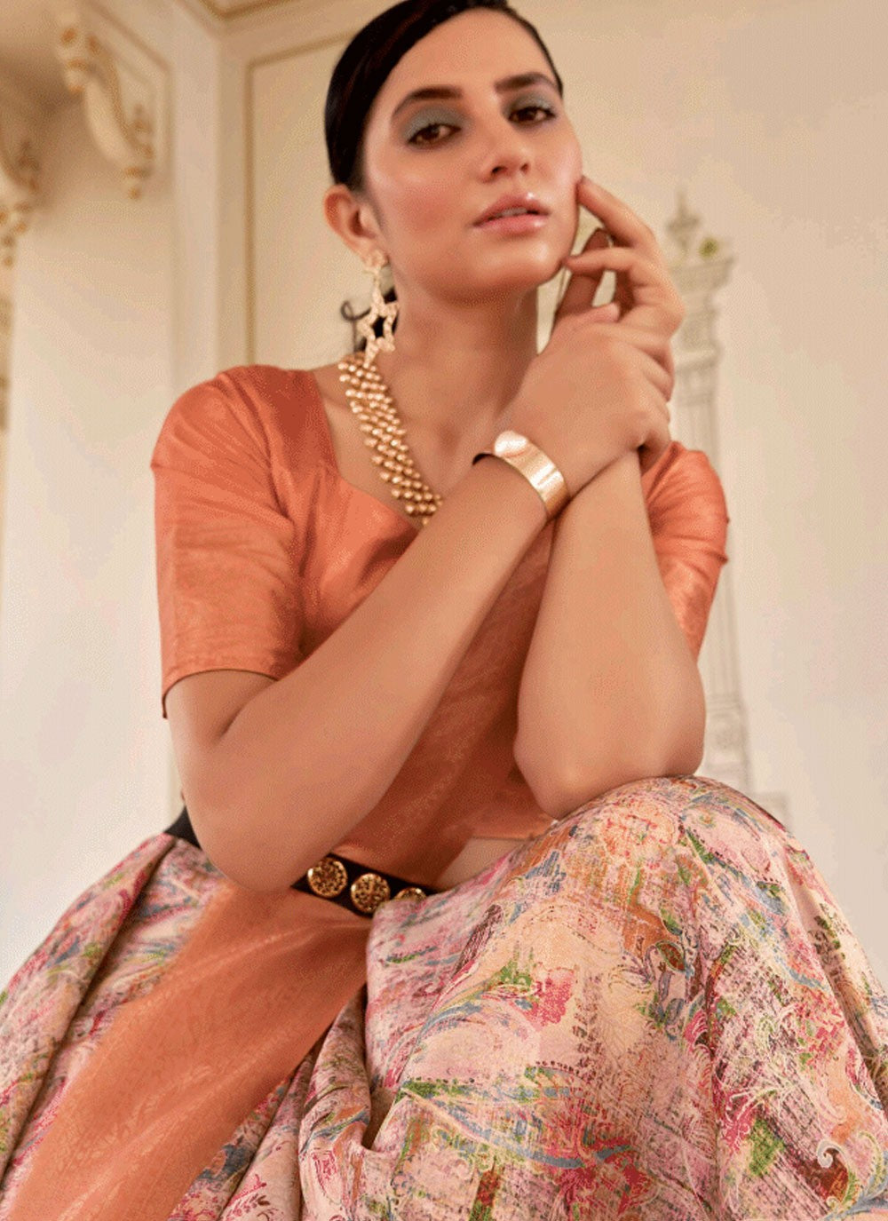 Classic Fancy Work Naylon Saree - S6349