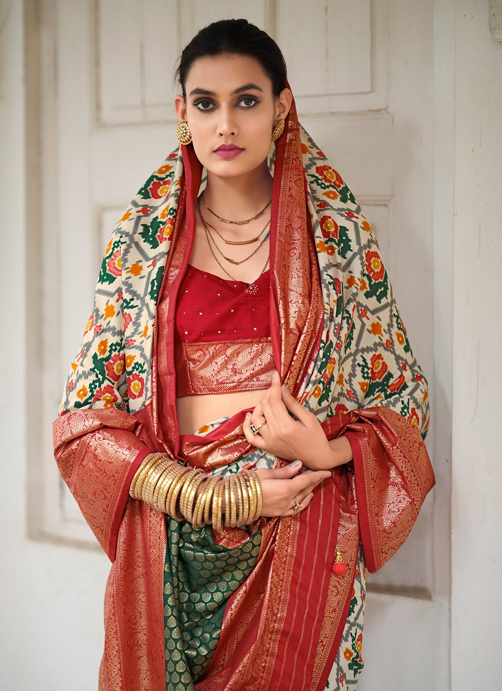 Classic Printed Tussar Silk Saree - S8996