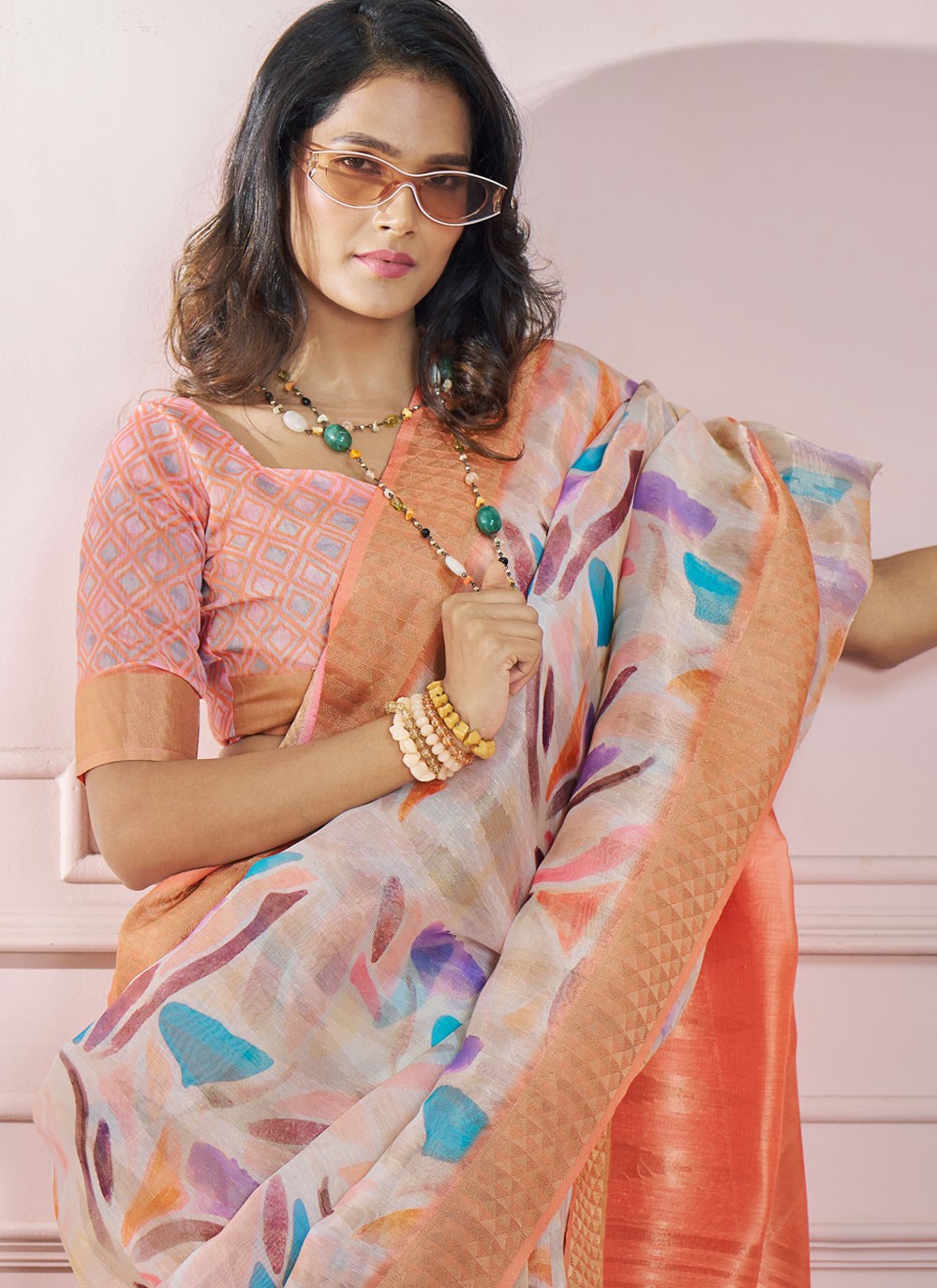 Classic Printed Silk Saree - S8693