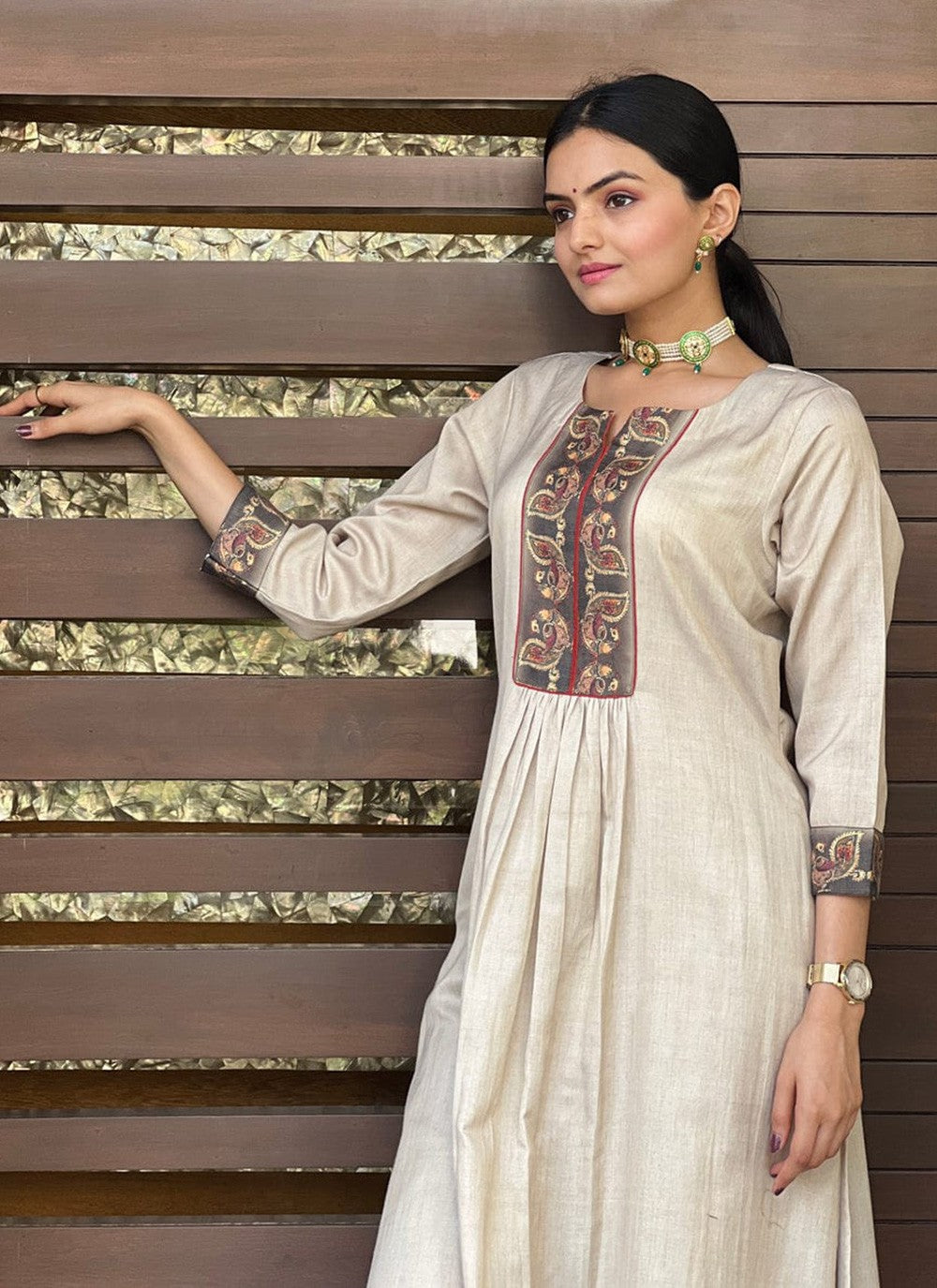 Salwar Suit Digital Print Off White Silk T5010