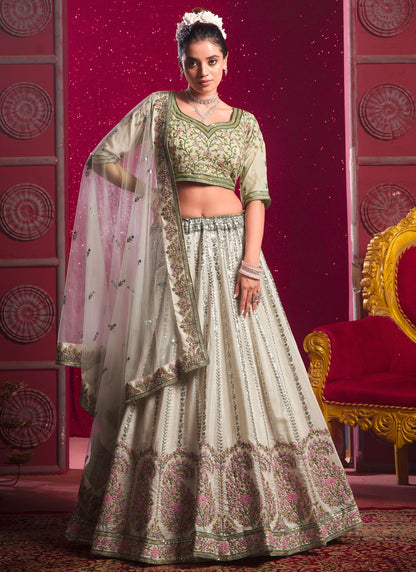Embroidered Silk Readymade Lehenga Choli - L2211
