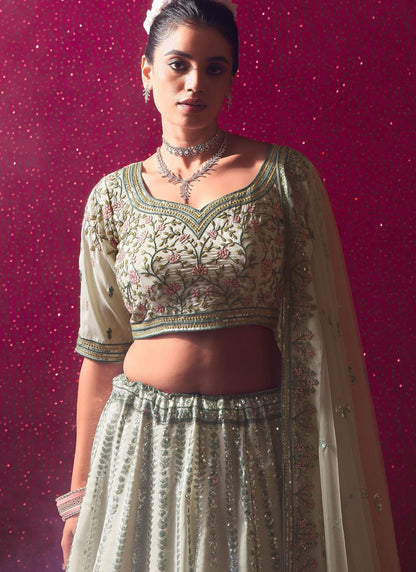 Embroidered Silk Readymade Lehenga Choli - L2211