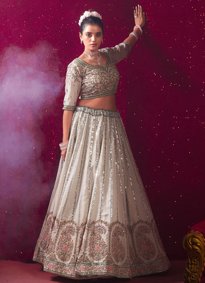 Embroidered Silk Readymade Lehenga Choli - L2211