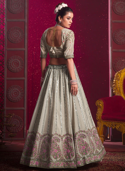 Embroidered Silk Readymade Lehenga Choli - L2211